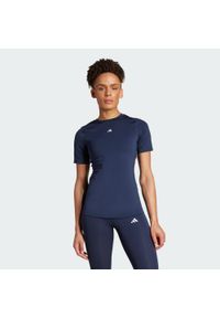 Adidas - Koszulka Techfit Training. Kolor: niebieski. Materiał: materiał, dzianina. Technologia: Techfit (Adidas). Sport: fitness #1