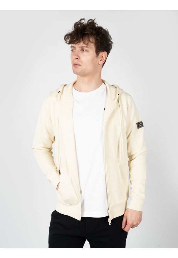 Iceberg Bluza "Hoodie" | E0726300 | Mężczyzna | Beżowy. Okazja: na co dzień. Kolor: beżowy. Materiał: bawełna. Wzór: aplikacja. Styl: sportowy, casual