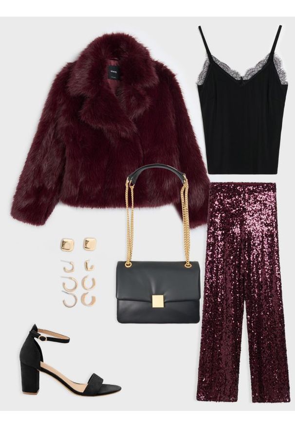 Sinsay - Top z koronką - czarny. Kolor: czarny. Materiał: koronka. Wzór: koronka