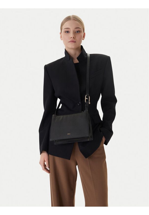 Furla Torebka Nuvola S Crossbody WB01275-HSF000-O6000 Czarny. Kolor: czarny. Materiał: skórzane