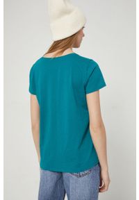 medicine - Medicine - T-shirt bawełniany Basic. Okazja: na co dzień. Kolor: turkusowy. Materiał: bawełna. Wzór: gładki. Styl: casual