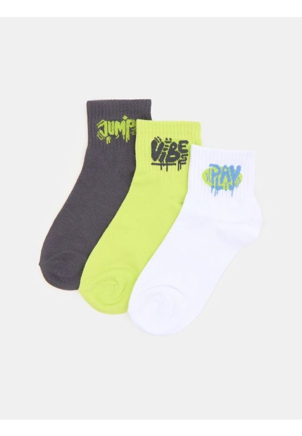 Sinsay - Skarpetki 3 pack - zielony. Kolor: zielony