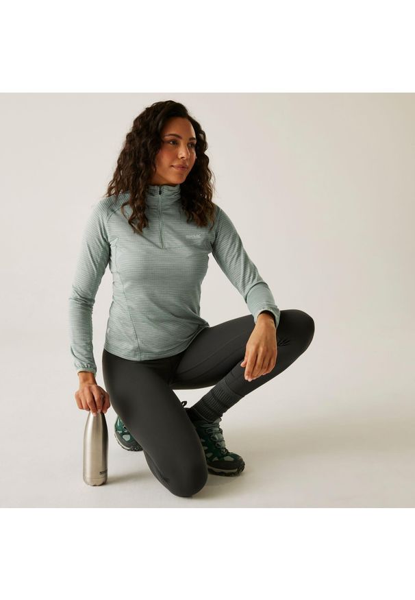 Regatta - Yonder II Damski polar turystyczny z zamkiem błyskawicznym do połowy. Kolor: zielony. Materiał: polar