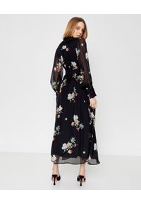 JENESEQUA - Jedwabna sukienka Annecy. Kolor: czarny. Materiał: jedwab. Wzór: aplikacja, ażurowy, kwiaty, nadruk. Styl: klasyczny #2