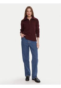 Barbour Sweter LKN1579RE88 Bordowy Regular Fit. Kolor: czerwony. Materiał: syntetyk