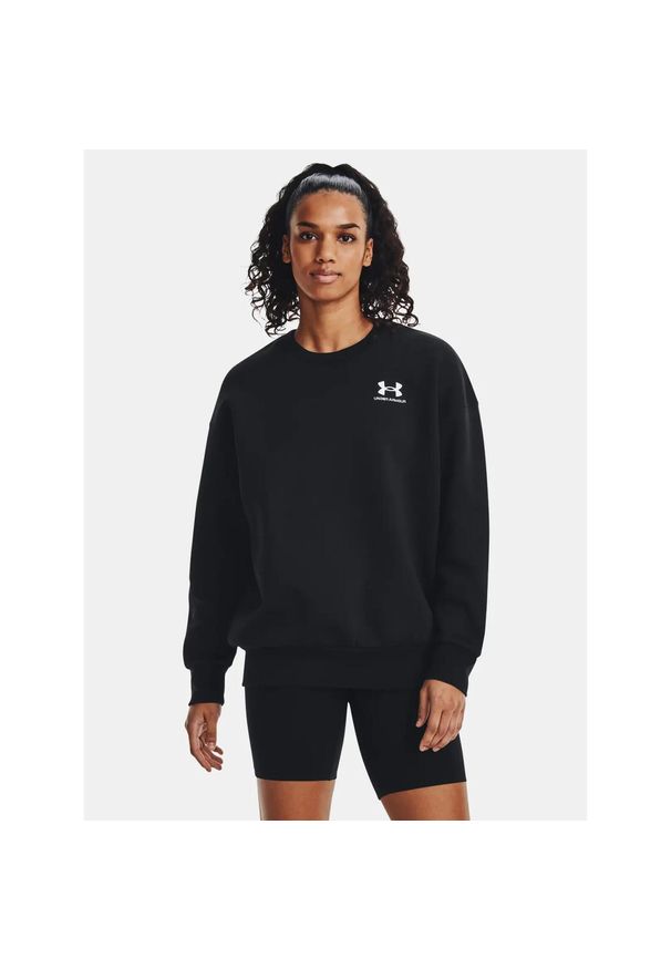 Under Armour - Bluza fitness damska UNDER ARMOUR Icon Fleece Oversized Crew. Kolor: czarny. Sport: fitness