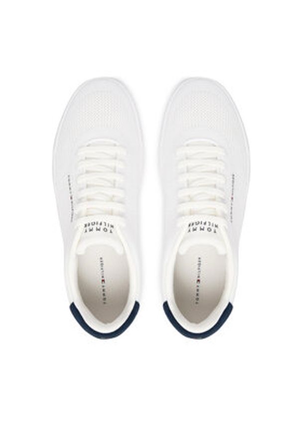 TOMMY HILFIGER - Tommy Hilfiger Sneakersy Th Court Knit FM0FM05823 Biały. Kolor: biały. Materiał: materiał