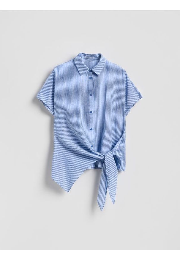 Reserved - Koszula z lnem - niebieski. Kolor: niebieski. Materiał: len