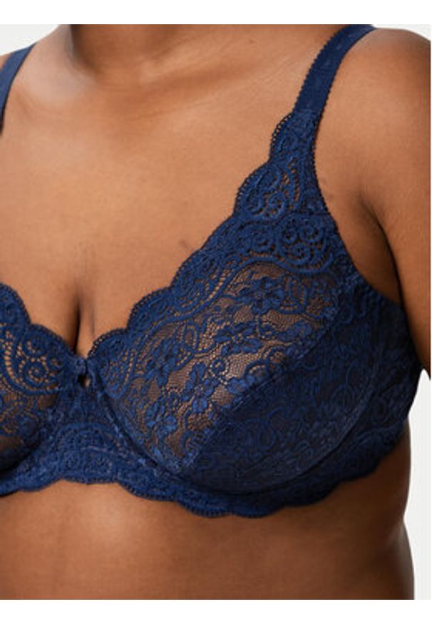 Triumph Biustonosz z fiszbiną Amourette 300 10166797 Granatowy. Kolor: niebieski. Materiał: syntetyk