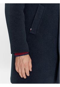 TOMMY HILFIGER - Tommy Hilfiger Płaszcz wełniany MW0MW32963 Granatowy Regular Fit. Kolor: niebieski. Materiał: wełna, syntetyk #7