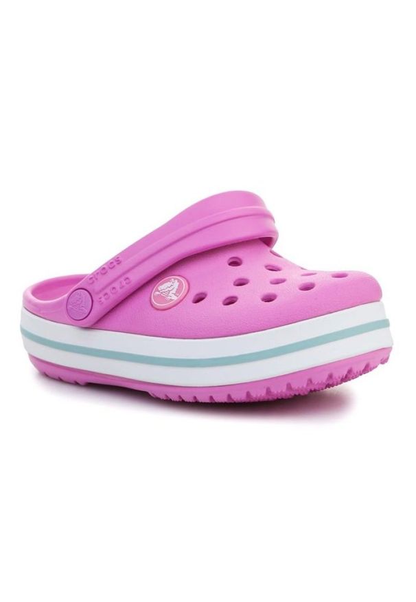 Klapki Crocs Crocband Kids Clog T 207005-6SW fioletowe. Okazja: na plażę, na co dzień. Kolor: fioletowy. Materiał: syntetyk, materiał. Sezon: lato. Styl: casual