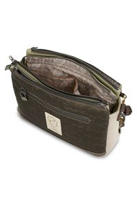 Torebka damska Anekke, elegancka mała z regulowanym paskiem i 3 komorami, multikolor, 42713-184. Kolor: brązowy. Wzór: aplikacja. Dodatki: z breloczkiem. Materiał: zdobione. Styl: elegancki #5