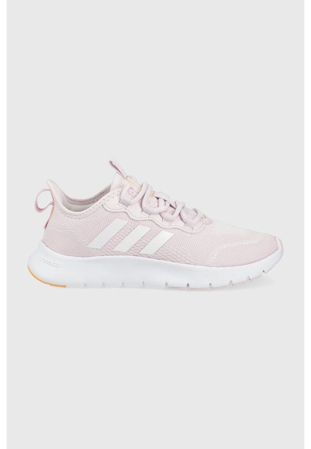 Adidas - adidas buty do biegania Nario Move kolor różowy. Kolor: różowy. Materiał: materiał, poliester, guma. Szerokość cholewki: normalna