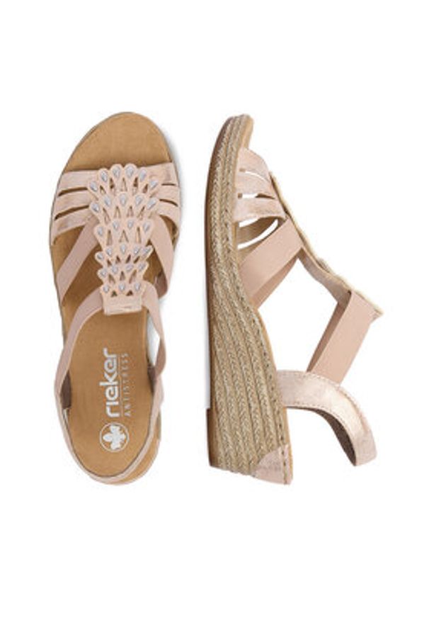 Rieker Sandały CEO-62436-31 Różowy. Kolor: różowy. Materiał: skóra