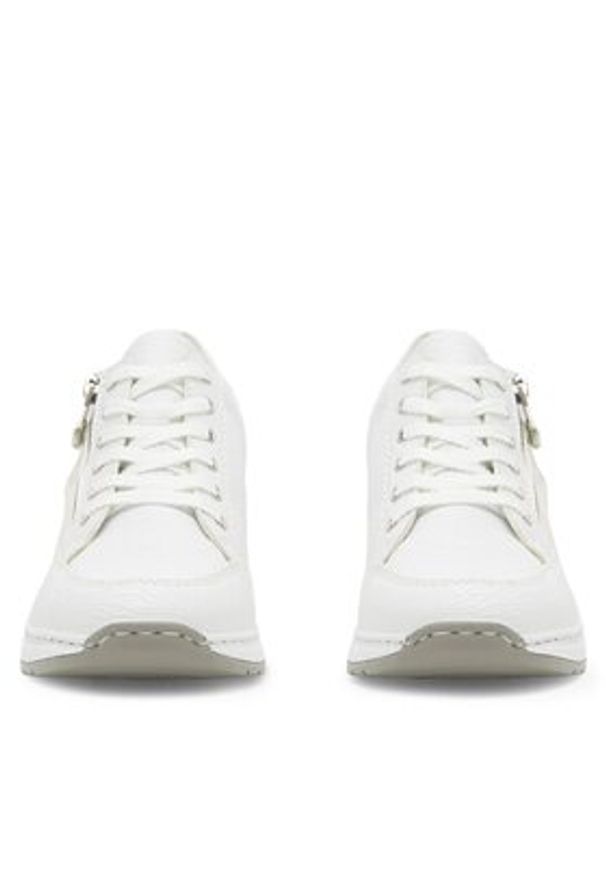 Rieker Sneakersy N4322-80 Biały. Kolor: biały. Materiał: skóra