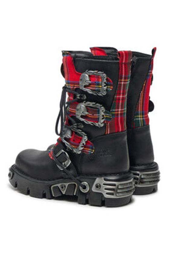 NEW ROCK Glany M-391T-S1 Czarny. Kolor: czarny. Materiał: skóra. Styl: rockowy