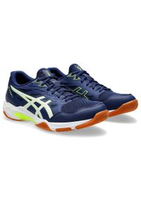 Buty do siatkówki męskie Asics Gel-rocket 11. Zapięcie: sznurówki. Kolor: wielokolorowy, zielony, pomarańczowy, żółty, niebieski. Materiał: materiał. Szerokość cholewki: normalna. Sport: siatkówka