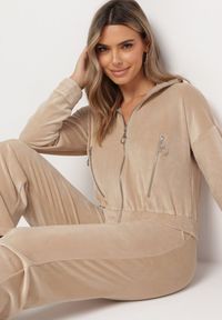 Born2be - Beżowy 2-częściowy Komplet Dresowy z Bluzą i Spodniami Stellarina. Kolor: beżowy. Materiał: dresówka
