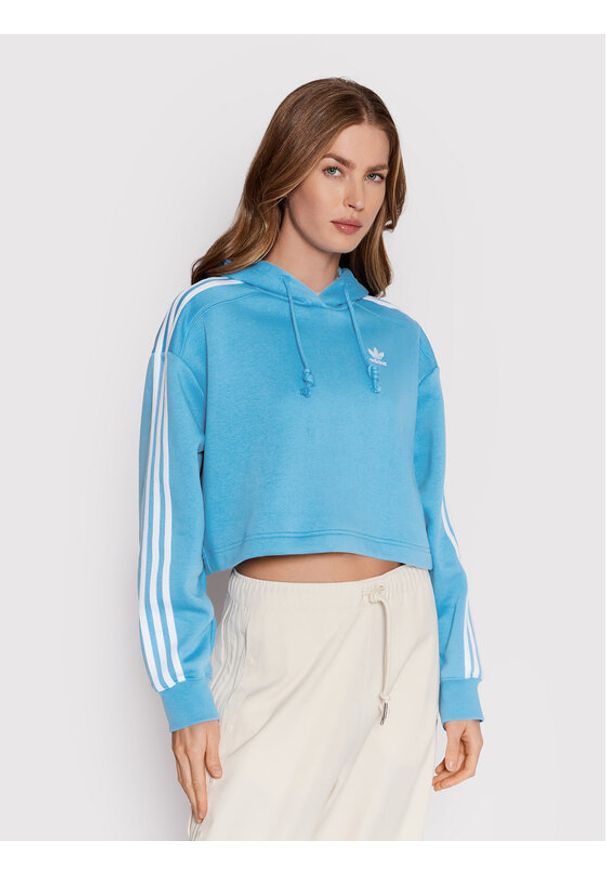 Adidas - adidas Bluza adicolor Classics HC2014 Niebieski Relaxed Fit. Kolor: niebieski. Materiał: bawełna, syntetyk