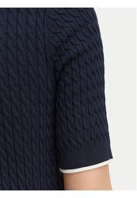 TOMMY HILFIGER - Tommy Hilfiger Bluzka Fine Gg Cable Boat WW0WW50103 Granatowy Regular Fit. Kolor: niebieski. Materiał: bawełna #4