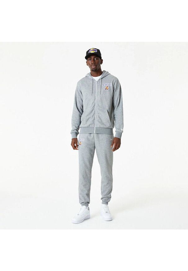 New Era - Bluza z kapturem Los Angeles Lakers Essentials. Typ kołnierza: kaptur. Kolor: szary