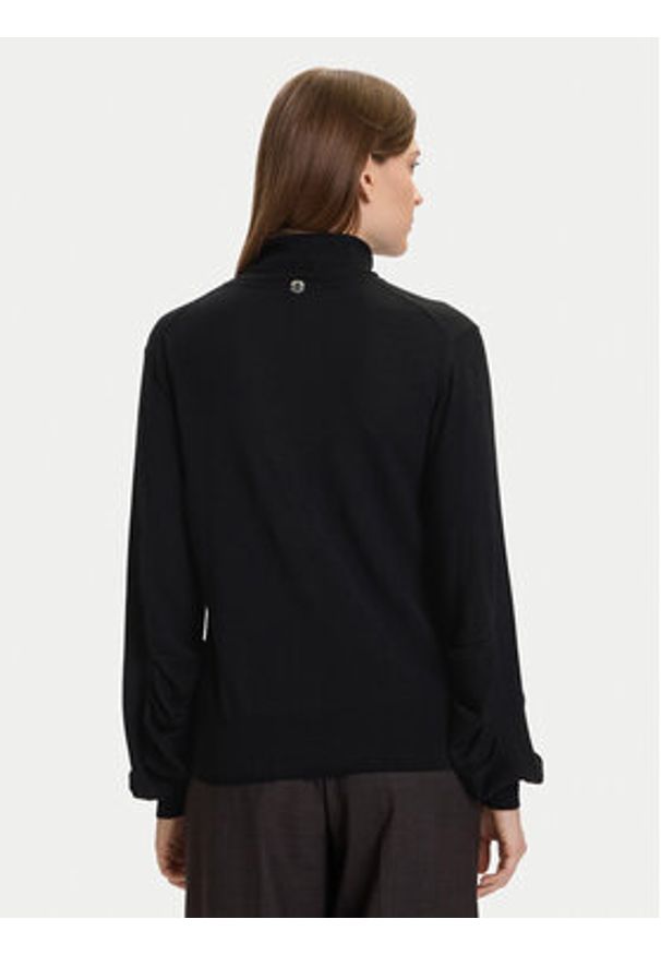 TwinSet - TWINSET Golf 252AT3102 Czarny Regular Fit. Typ kołnierza: golf. Kolor: czarny. Materiał: syntetyk