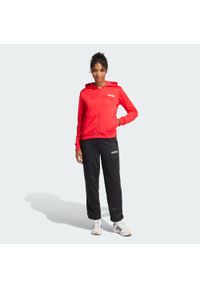 Adidas - Dres Essentials Linear. Kolor: czerwony. Materiał: dresówka