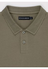 Pako Lorente - PAKO LORENTE – Gładki bawełniany t-shirt polo w kolorze zielonym. Okazja: na co dzień. Typ kołnierza: polo. Kolor: zielony. Materiał: bawełna. Wzór: gładki. Styl: casual #4
