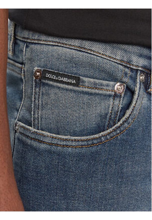 DOLCE & GABBANA - Dolce&Gabbana Jeansy GY07CZ G8LN7 Niebieski Slim Fit. Kolor: niebieski