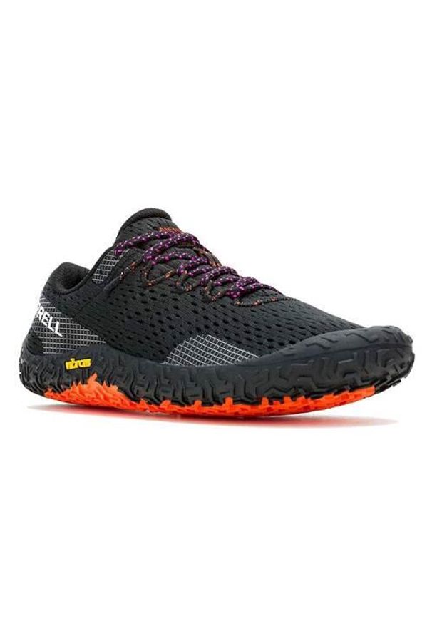 Buty do biegania damskie Merrell Vapor Glove 6. Zapięcie: sznurówki. Kolor: czarny. Materiał: materiał, tkanina, syntetyk, guma. Szerokość cholewki: normalna