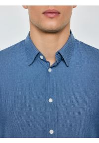 Big-Star - Koszula męska bawełniana niebieska Frankinison 400. Okazja: do pracy. Kolor: niebieski. Materiał: bawełna. Styl: elegancki #5