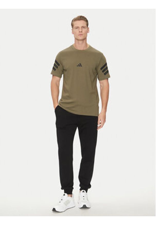 Adidas - adidas T-Shirt Future Icons 3-Stripes JD4876 Zielony Regular Fit. Kolor: zielony. Materiał: bawełna