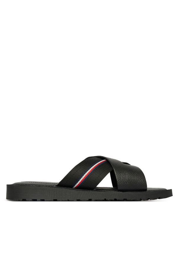 TOMMY HILFIGER - Tommy Hilfiger Klapki Core Hilfiger Lth Criss C Sandal FM0FM05783 Czarny. Kolor: czarny. Materiał: skóra