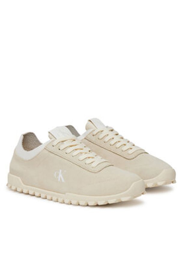 Calvin Klein Jeans Sneakersy Low Profile Runner Mg Sue YW0YW01898 Beżowy. Kolor: beżowy. Materiał: zamsz, skóra