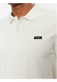 Calvin Klein Polo K10K111196 Beżowy Slim Fit. Typ kołnierza: polo. Kolor: beżowy. Materiał: bawełna #4