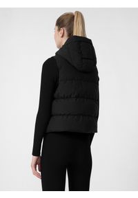 4f - Bezrękawnik puchowy z wypełnieniem syntetycznym damski. Kolor: czarny. Materiał: syntetyk, puch. Długość rękawa: bez rękawów. Długość: krótkie #2