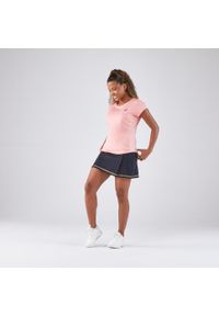 ARTENGO - Koszulka tenisowa z okrągłym dekoltem damska Artengo Dry. Kolor: różowy. Materiał: materiał, poliester, elastan. Sport: tenis