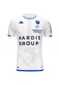 Kappa - Koszulka wyjazdowa Grenoble Kombat Pro 2023/24. Kolor: niebieski, biały, wielokolorowy. Materiał: materiał #1