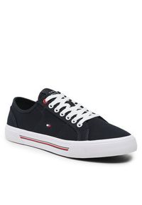 TOMMY HILFIGER - Tommy Hilfiger Tenisówki Core Corporate Vulc Canvas FM0FM04560 Granatowy. Kolor: niebieski. Materiał: materiał #4