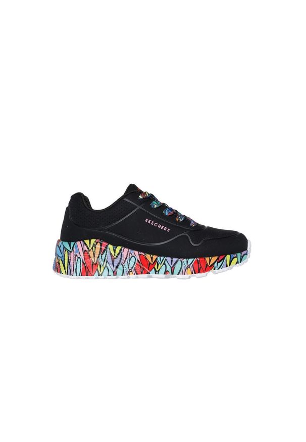skechers - Kapcie SKECHERS UNO LITESUBTLE LOVE Czarny. Kolor: wielokolorowy. Materiał: syntetyk, tkanina