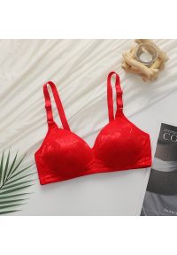 Intica - Biustonosz push-up z fiszbinami dla idealnego kształtu i wsparcia Ainslie. Kolor: czerwony. Materiał: materiał. Rodzaj stanika: biustonosz z fiszbinami, push-up #1