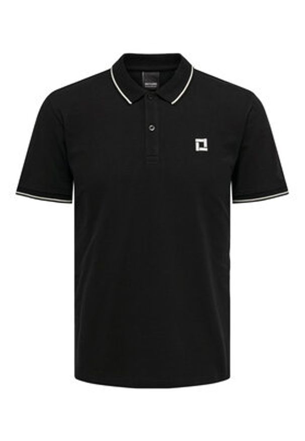 Only & Sons Polo Fletcher 22024827 Czarny Regular Fit. Typ kołnierza: polo. Kolor: czarny. Materiał: bawełna