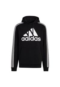 Adidas - Bluza męska adidas Essentials Hoodie. Kolor: biały, wielokolorowy, czarny. Materiał: polar