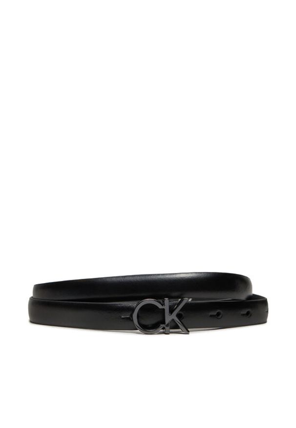 Calvin Klein Pasek Damski Ck Thin Belt 1.5Cm K60K612360 Czarny. Kolor: czarny. Materiał: skóra