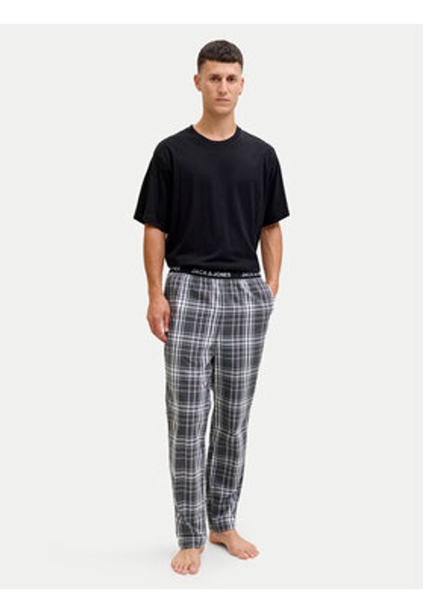Jack & Jones Piżama Luca 12266993 Czarny Standard Fit. Kolor: czarny. Materiał: bawełna