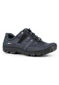Olivier Skórzane buty trekkingowe męskie 213GT granatowe niebieskie. Okazja: na spacer, na co dzień. Kolor: niebieski. Materiał: skóra. Sport: turystyka piesza #7