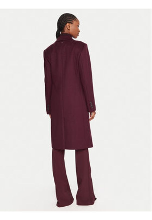 BOSS Płaszcz wełniany Classin 50548371 Fioletowy Regular Fit. Kolor: fioletowy. Materiał: wełna