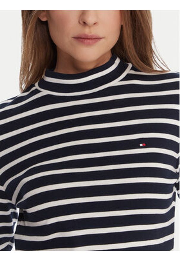 TOMMY HILFIGER - Tommy Hilfiger Bluzka WW0WW47307 Granatowy Slim Fit. Kolor: niebieski. Materiał: bawełna