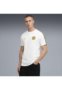 Puma - Męska koszulka Borussia Dortmund KING PUMA White Yellow Sizzle. Kolor: biały, wielokolorowy, żółty. Sport: piłka nożna