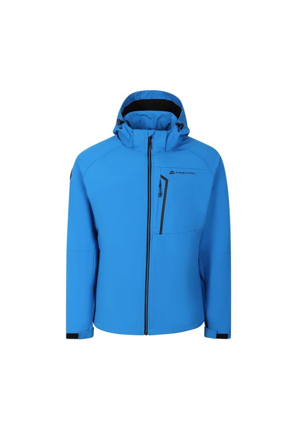 ALPINE PRO - Kurtka męska trekkingowa softshell Alpine Pro Hoor. Kolor: niebieski. Materiał: softshell. Sport: turystyka piesza